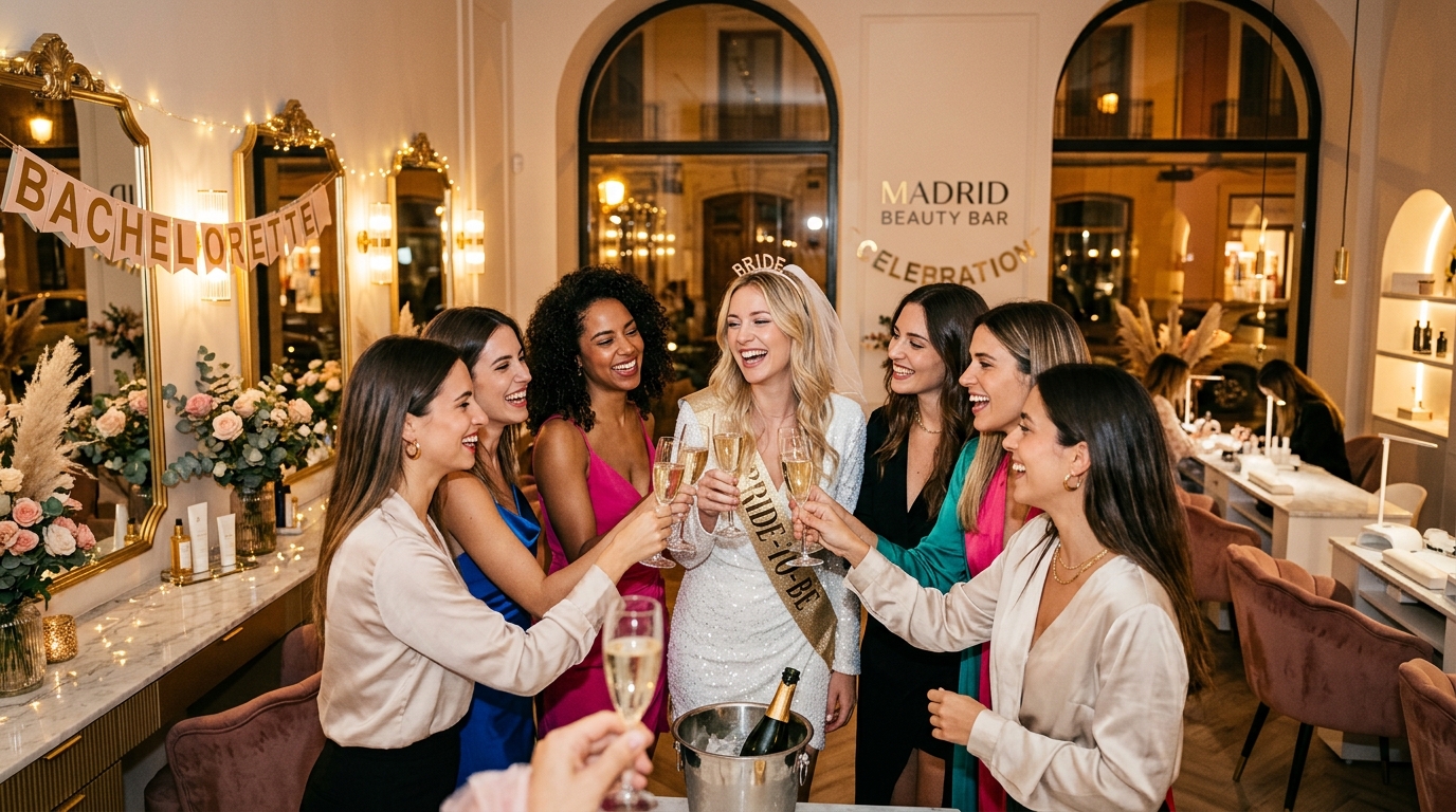 Fiestas de belleza adultos en Madrid brindis de cava despedidas y cumpleaños