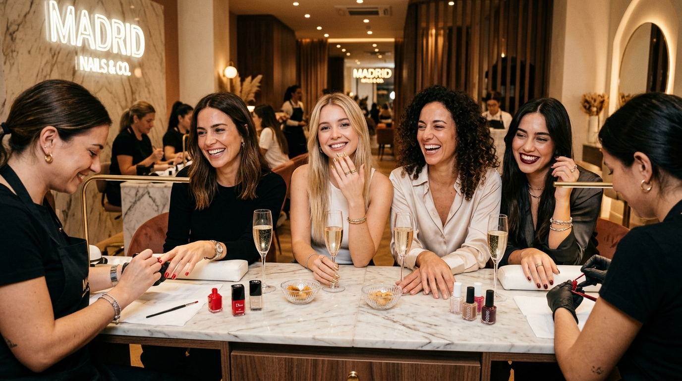Nails bar de lujo manicura y pedicura en grupo para eventos de amigas