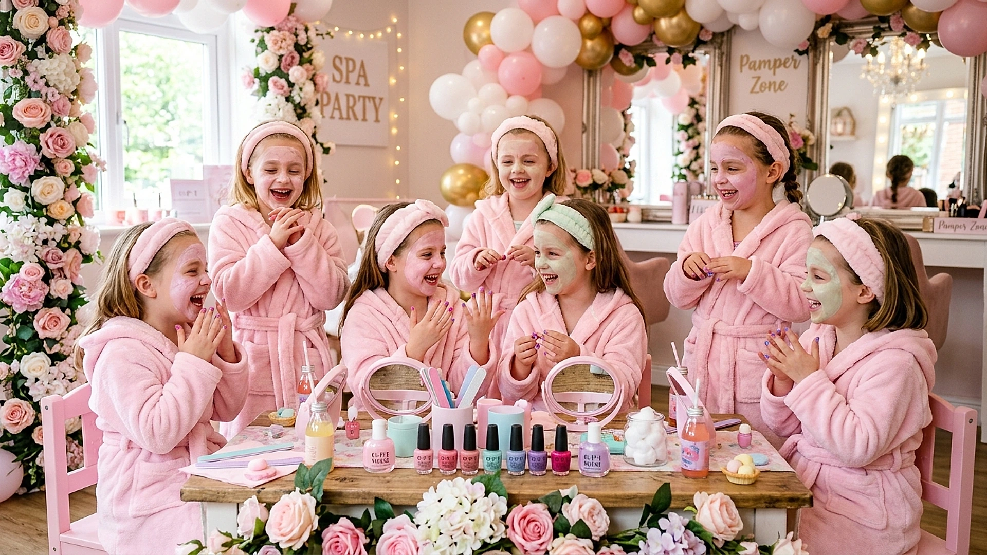 Mini Fiesta de Belleza Madrid sesión spa infantil con mascarillas y manicura