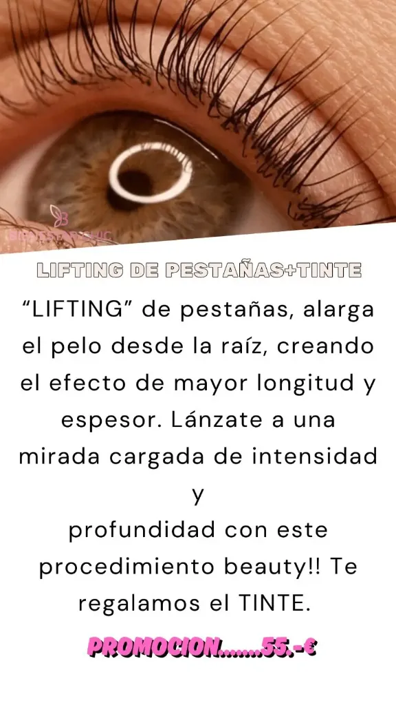 Lifting de pestañas con baño de keratina y tinte efecto rímel