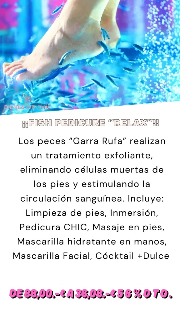 Fish Pedicure Relax Ictioterapia Garra Rufa y Spa Bienestar Chic Madrid